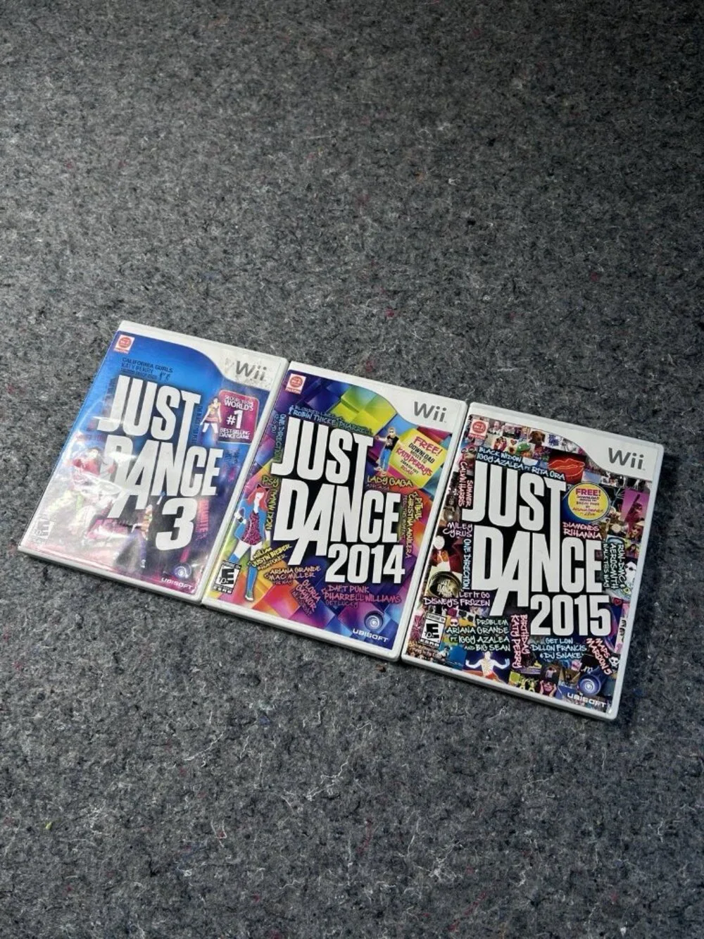 Just Dance 3, 2014, 2015 Nintendo Wii Lot of 3 Games Complete CIB Bundle
